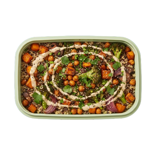 Roasted vegetable & tahini grain bowl